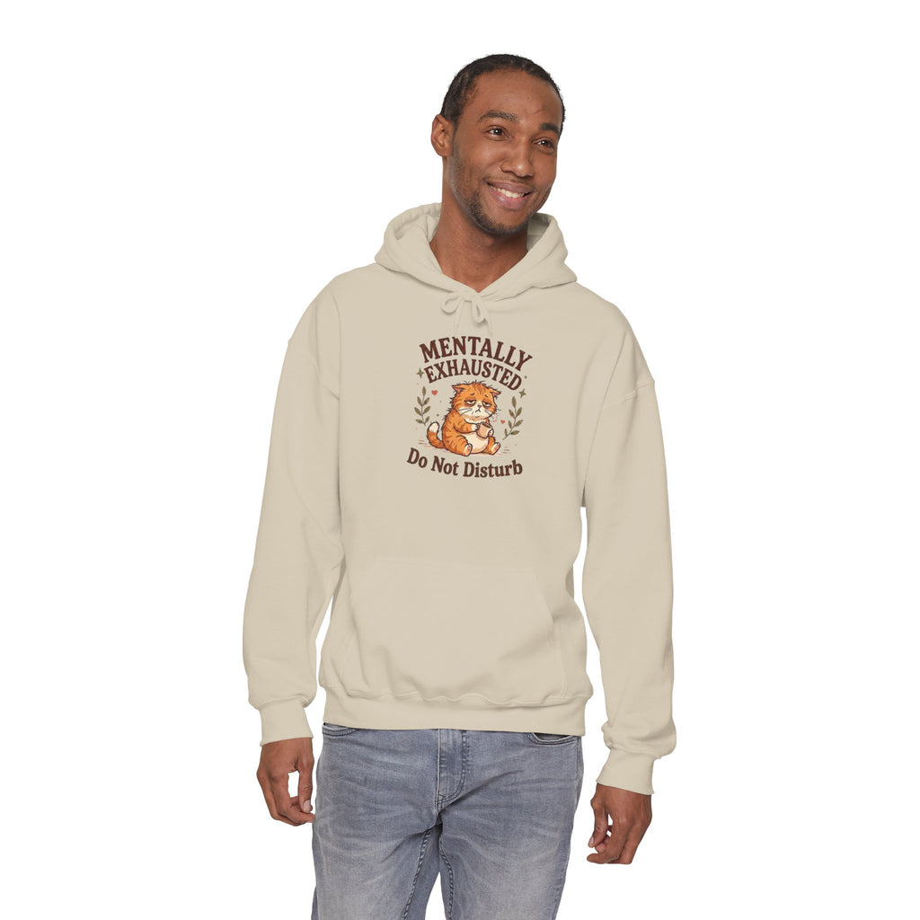 Mentally Exhausted Cat Hoodie – Do Not Disturb Funny Cat Hoodie