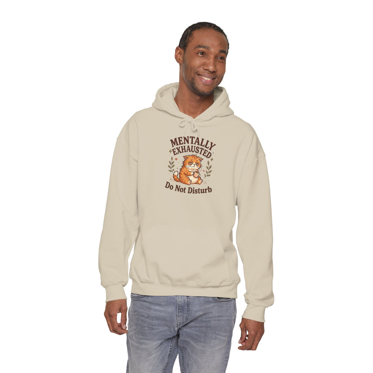 Mentally Exhausted Cat Hoodie – Do Not Disturb Funny Cat Hoodie