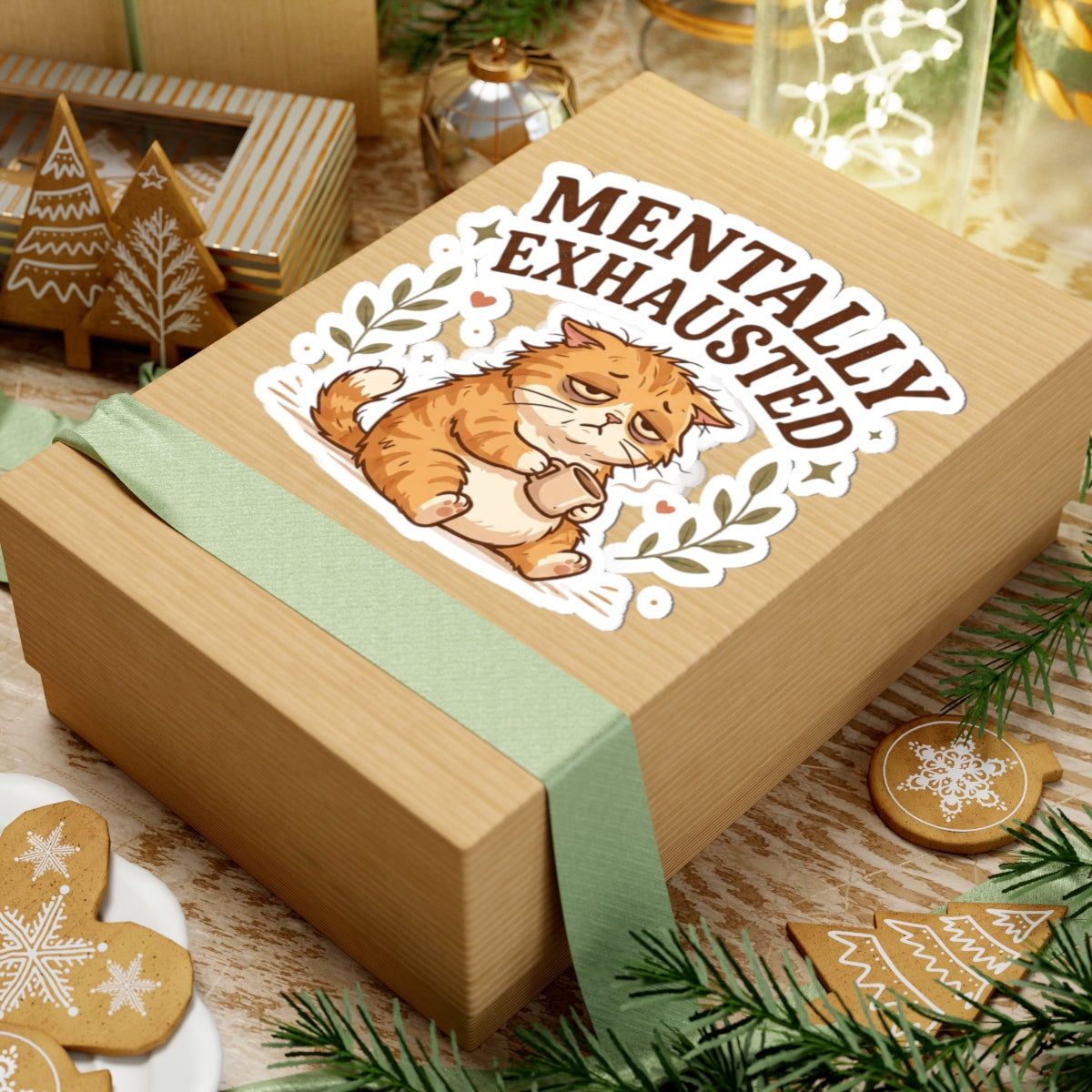 Mentally Exhausted Cat Sticker – Do Not Disturb Funny Cat Sticker