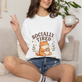 Socially Tired Cat T-Shirt – Maybe Tomorrow Funny Introvert Tee