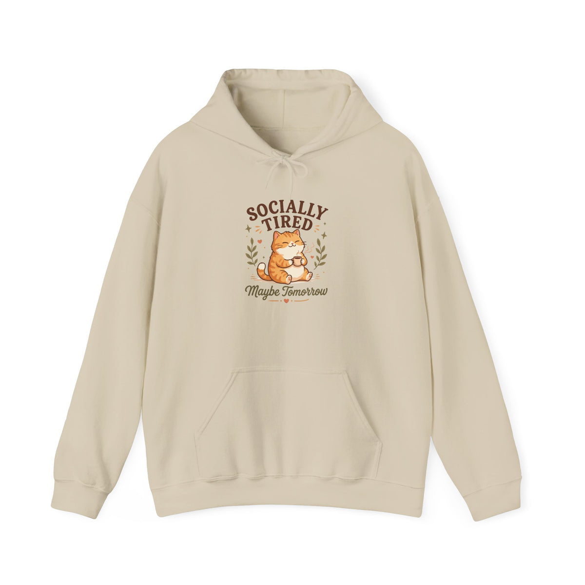 Socially Tired Cat Hoodie – Maybe Tomorrow Introvert Hoodie