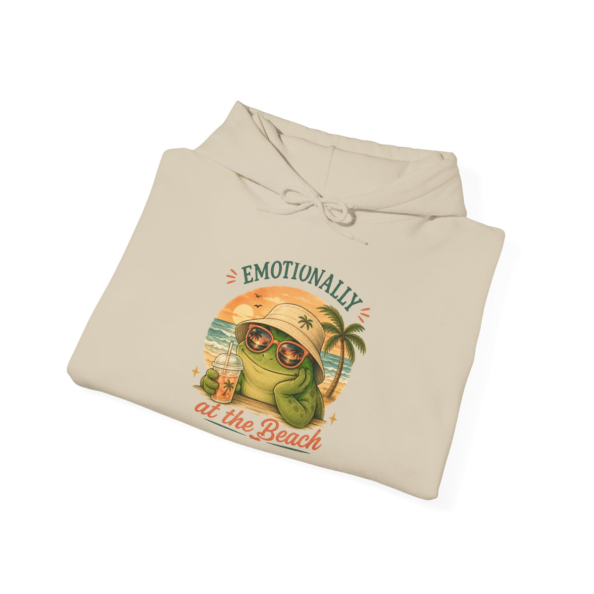 Emotional Support Frog Hoodie – Mentally at the Beach Funny Frog Hoodie