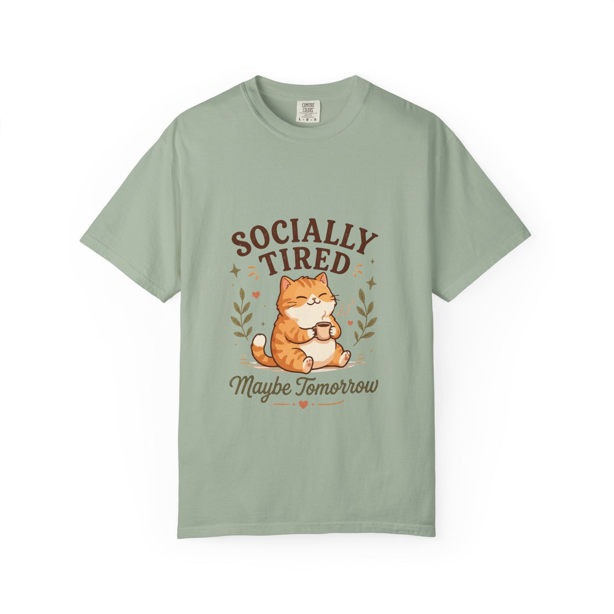 Socially Tired Cat T-Shirt – Maybe Tomorrow Funny Introvert Tee