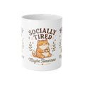 Socially Tired Maybe Tomorrow cat mug