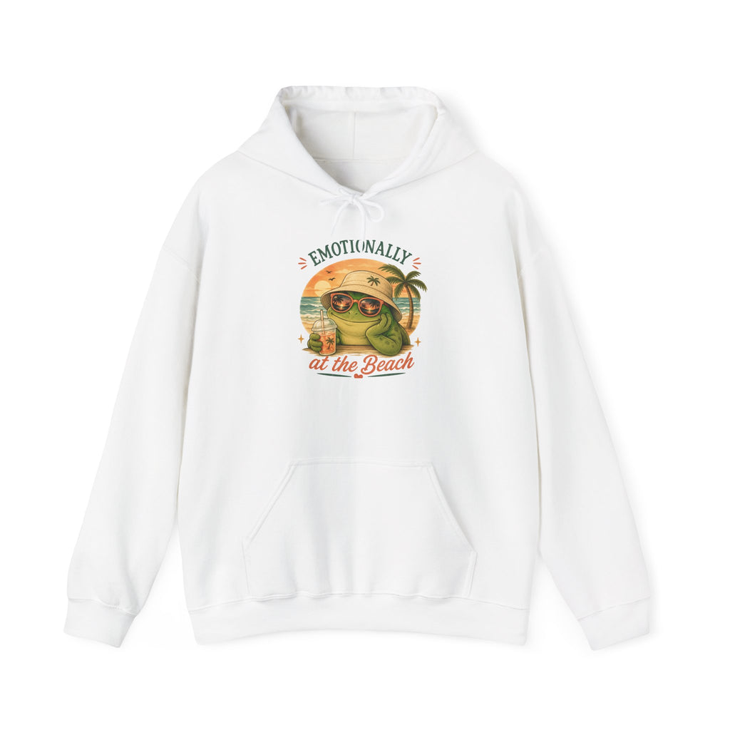 Emotional Support Frog Hoodie – Mentally at the Beach Funny Frog Hoodie