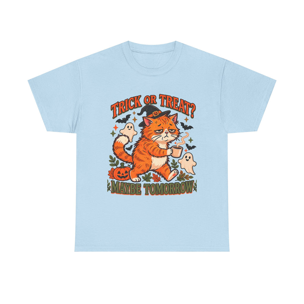 Trick or Treat? Maybe Tomorrow Cozy Cat Halloween T-Shirt