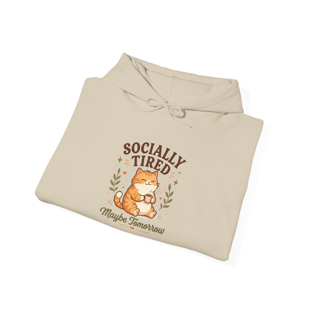 Socially Tired Cat Hoodie – Maybe Tomorrow Introvert Hoodie