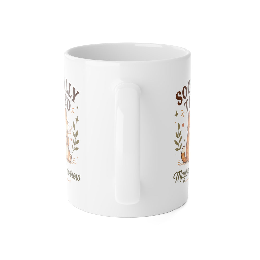 Socially Tired Cat Mug – Maybe Tomorrow