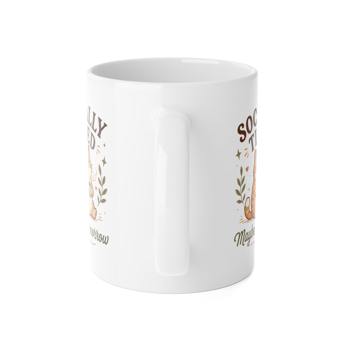 Socially Tired Cat Mug – Maybe Tomorrow