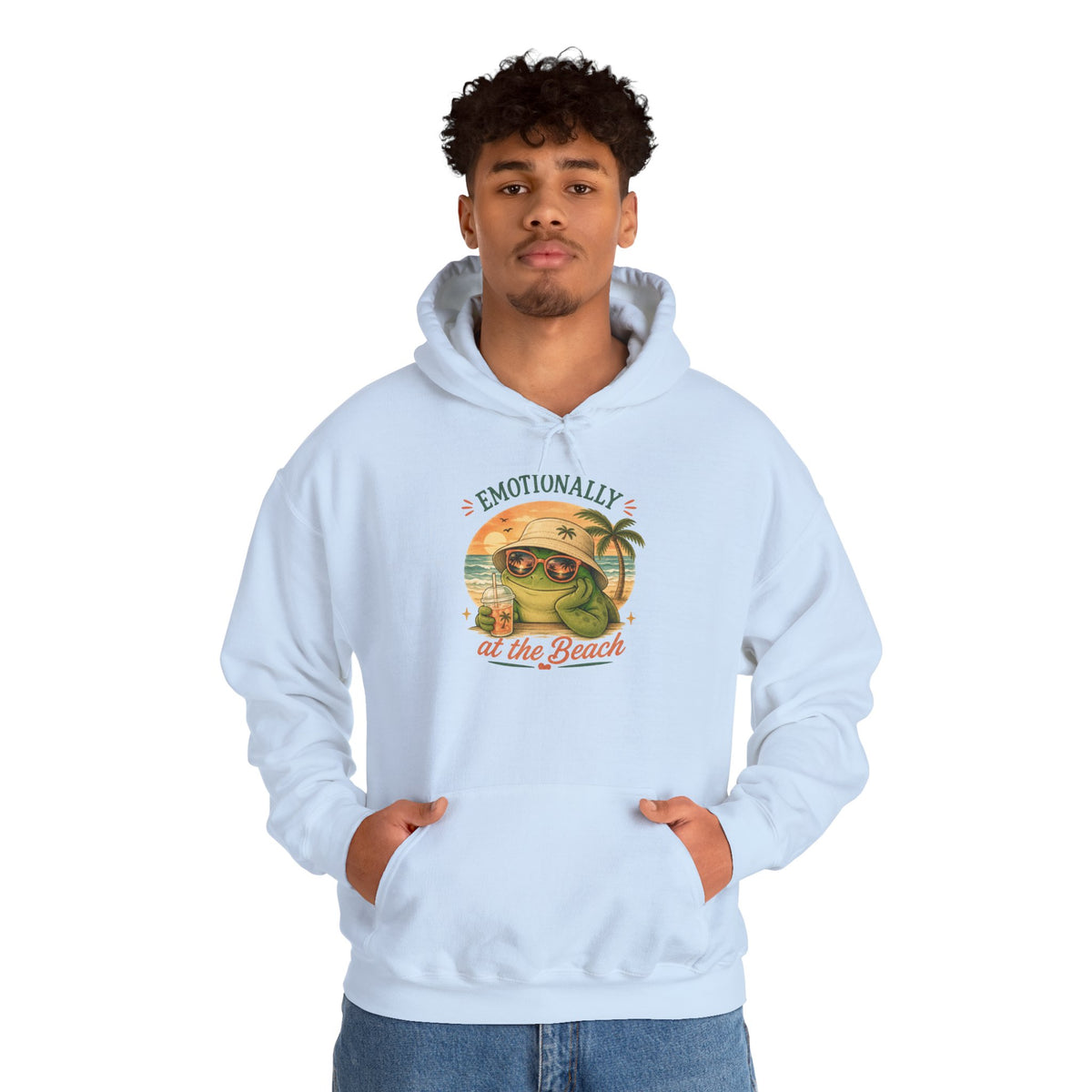 Emotional Support Frog Hoodie – Mentally at the Beach Funny Frog Hoodie