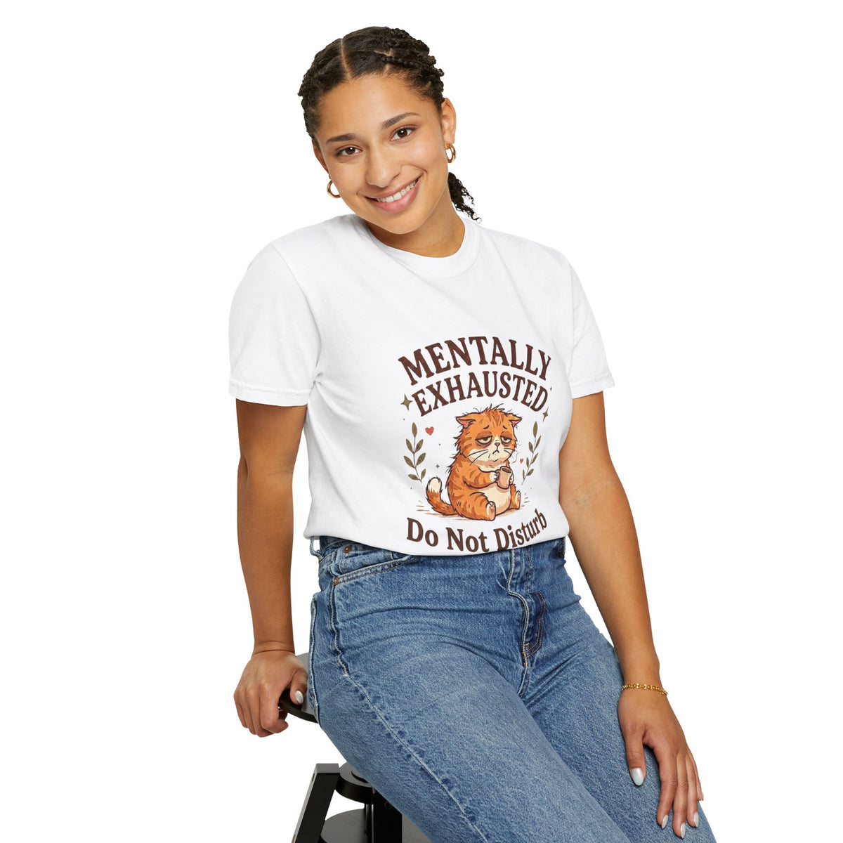 Mentally Exhausted Cat T-Shirt – Do Not Disturb Funny Cat Tee
