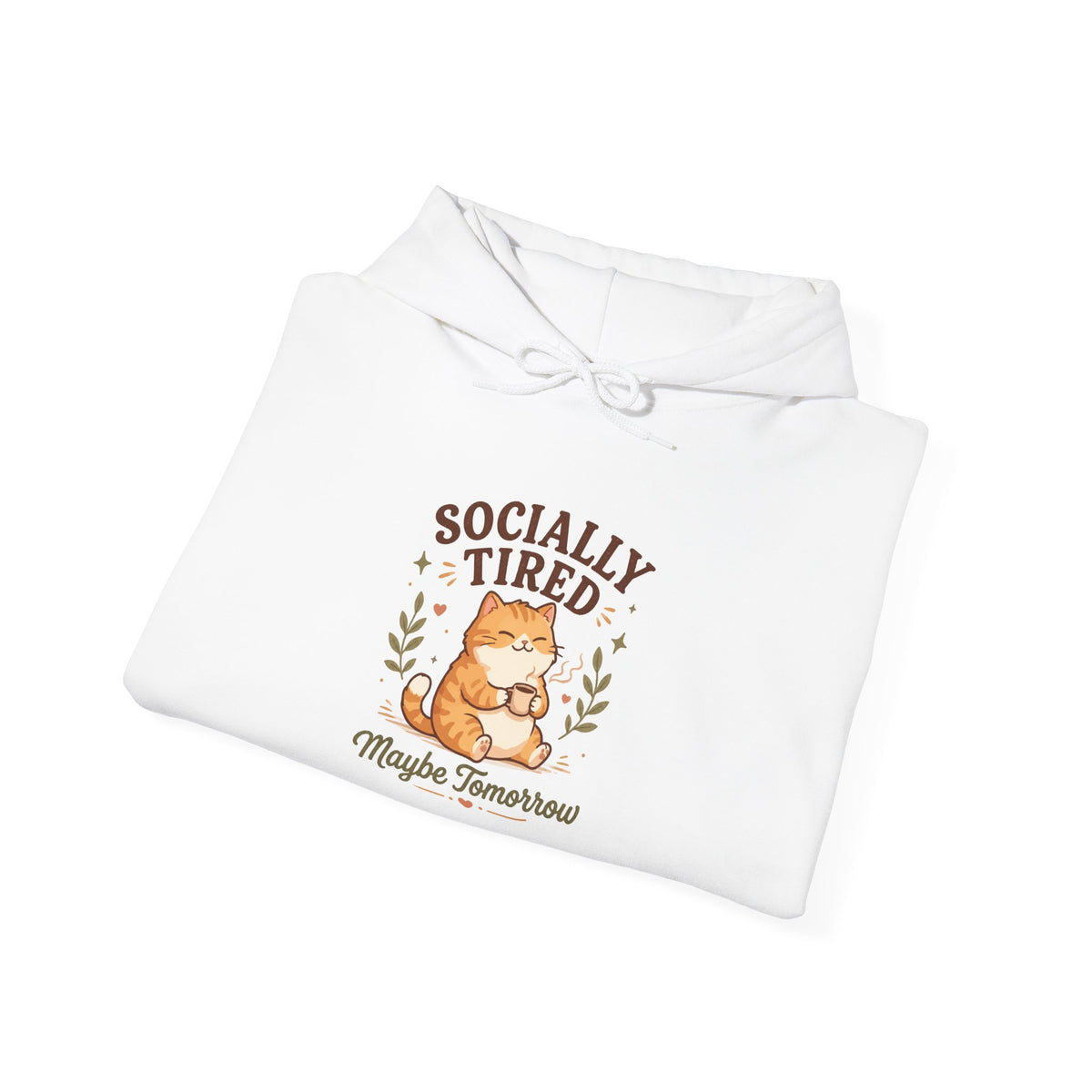 Socially Tired Cat Hoodie – Maybe Tomorrow Introvert Hoodie