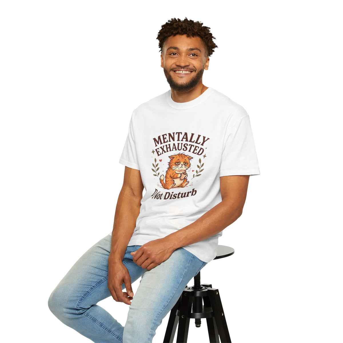 Mentally Exhausted Cat T-Shirt – Do Not Disturb Funny Cat Tee