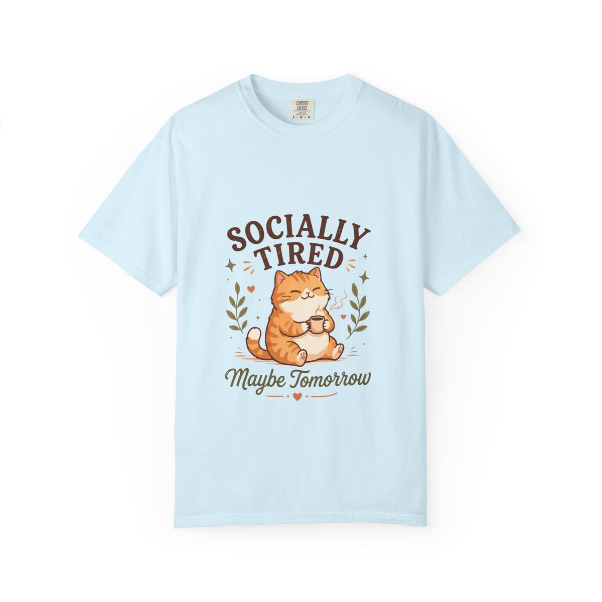 Socially Tired Cat T-Shirt – Maybe Tomorrow Funny Introvert Tee