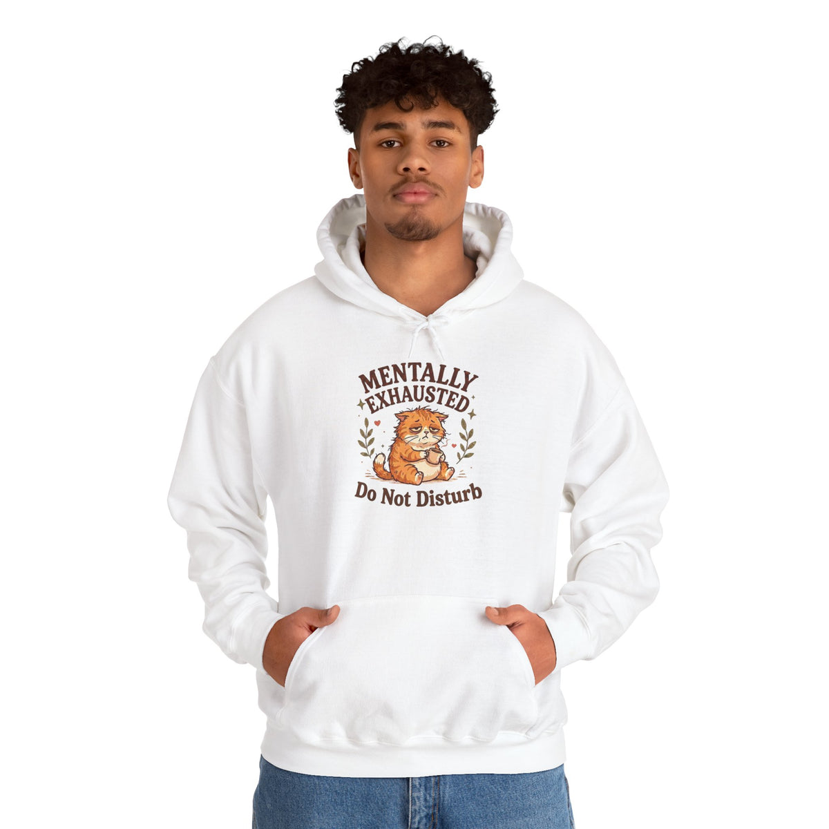 Mentally Exhausted Cat Hoodie – Do Not Disturb Funny Cat Hoodie