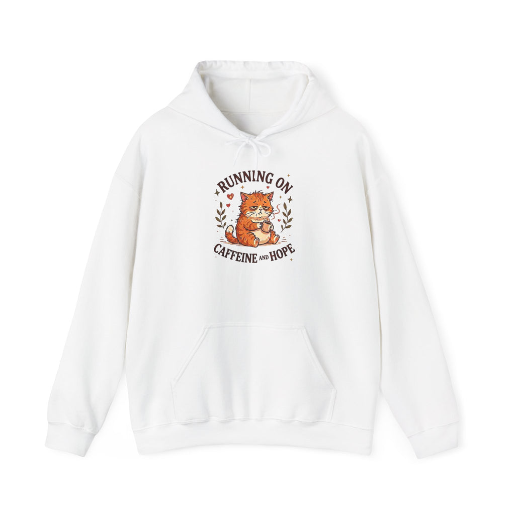 Running on Caffeine and Hope Cat Hoodie