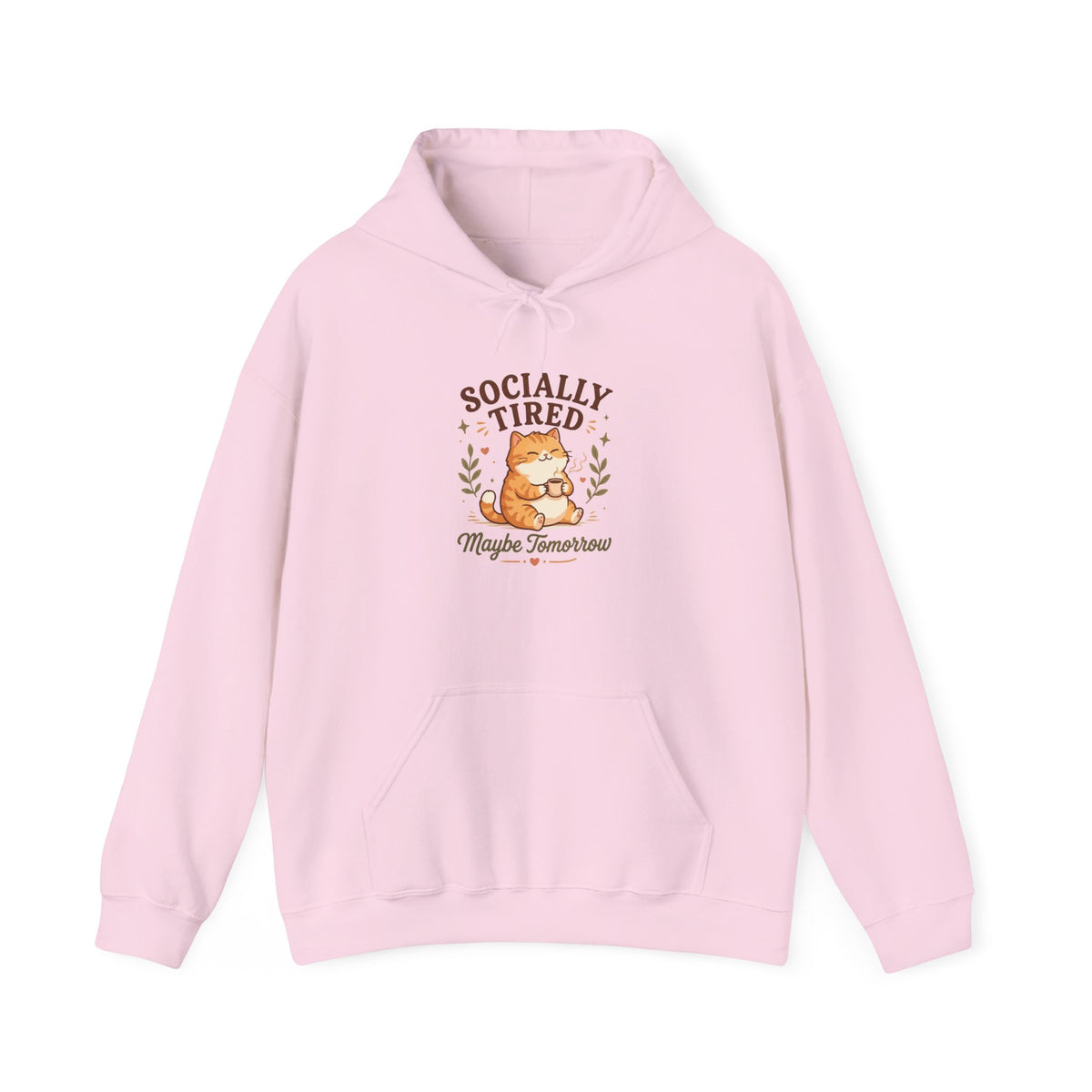 Socially Tired Cat Hoodie – Maybe Tomorrow Introvert Hoodie