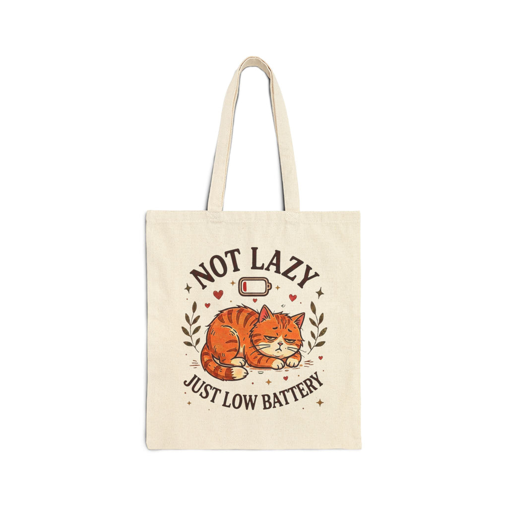 Not Lazy Just Low Battery Cat Tote Bag