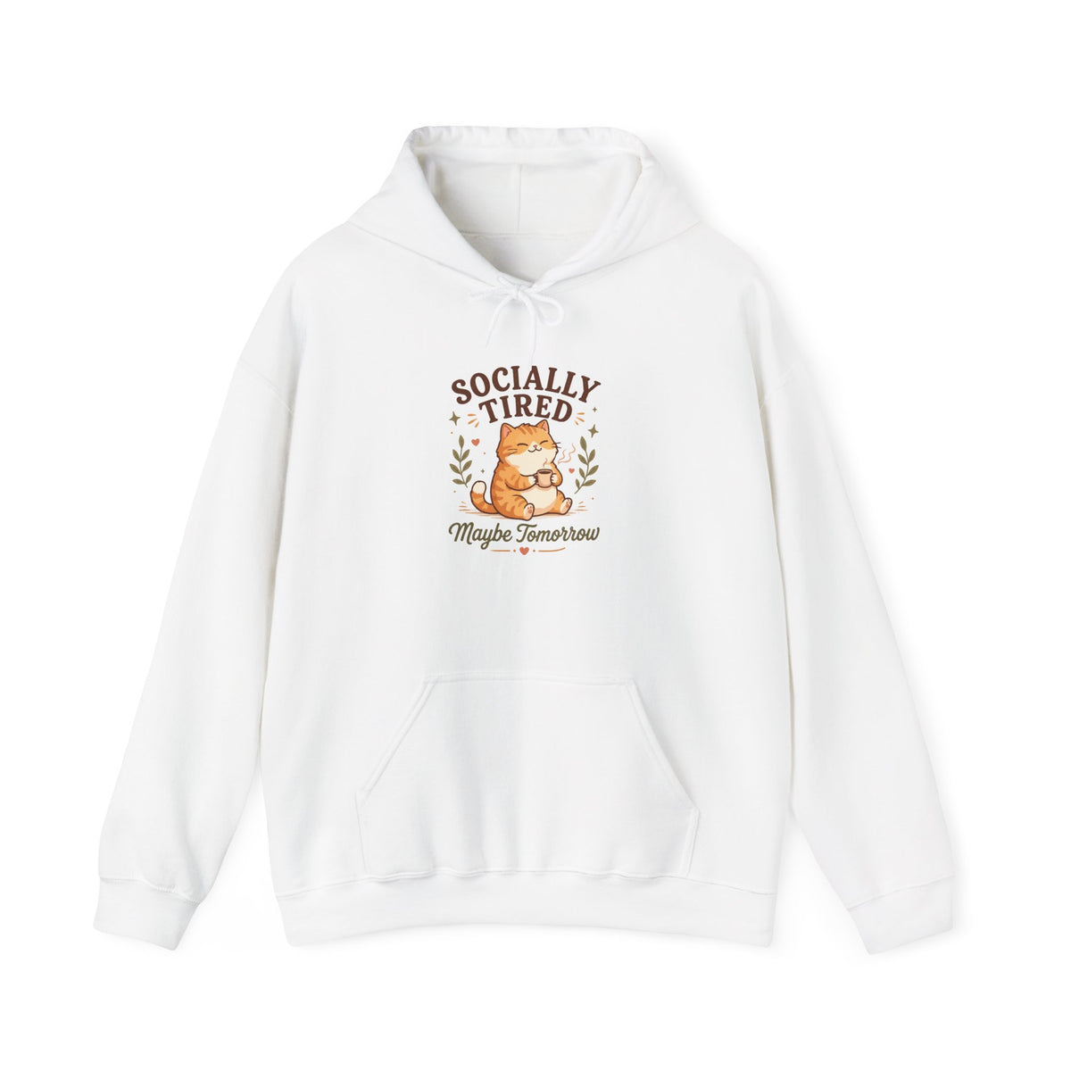Socially Tired Cat Hoodie – Maybe Tomorrow Introvert Hoodie