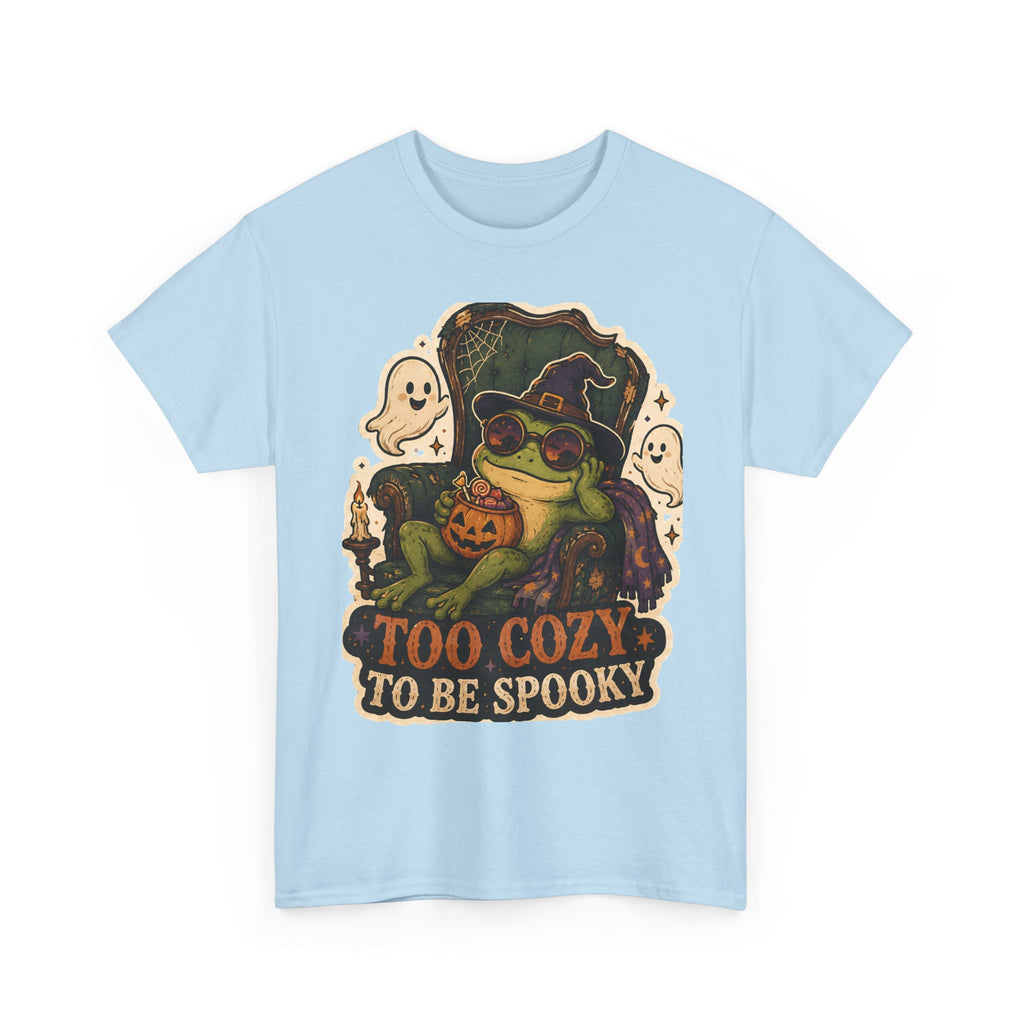 Too Cozy to Be Spooky Frog Halloween T-Shirt