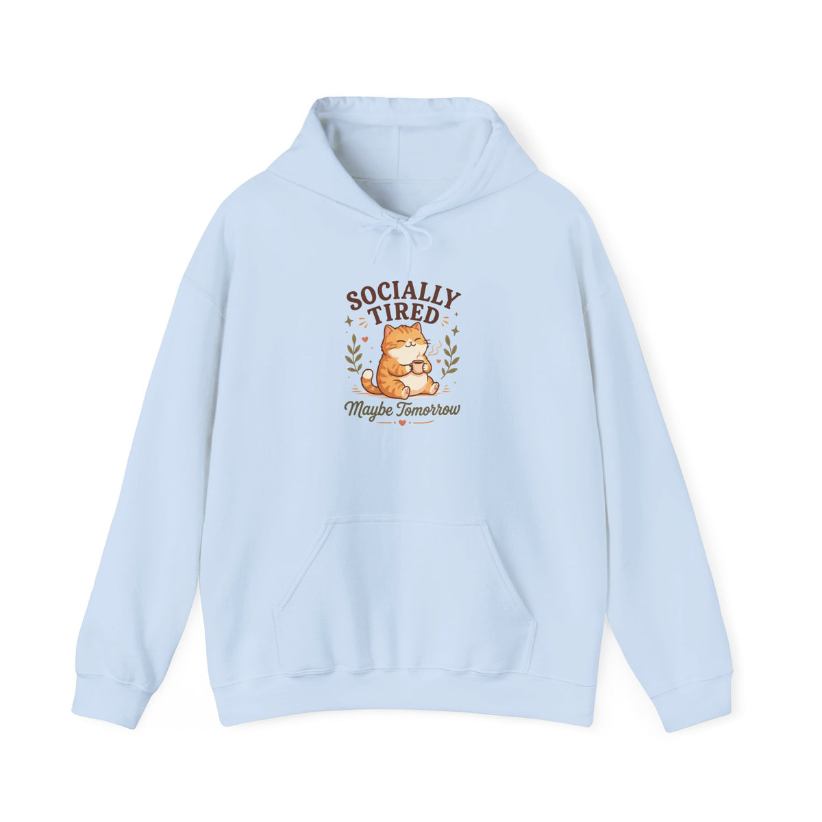 Socially Tired Cat Hoodie – Maybe Tomorrow Introvert Hoodie
