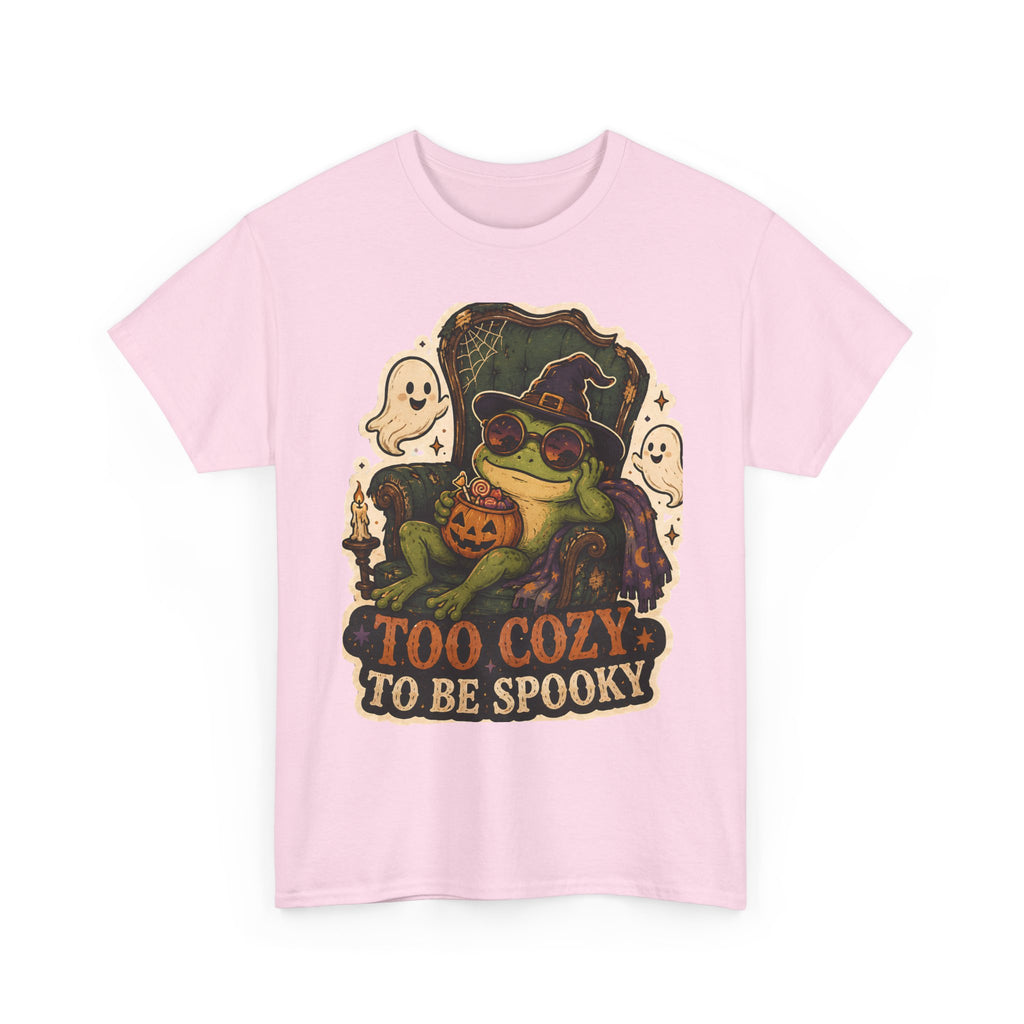 Too Cozy to Be Spooky Frog Halloween T-Shirt