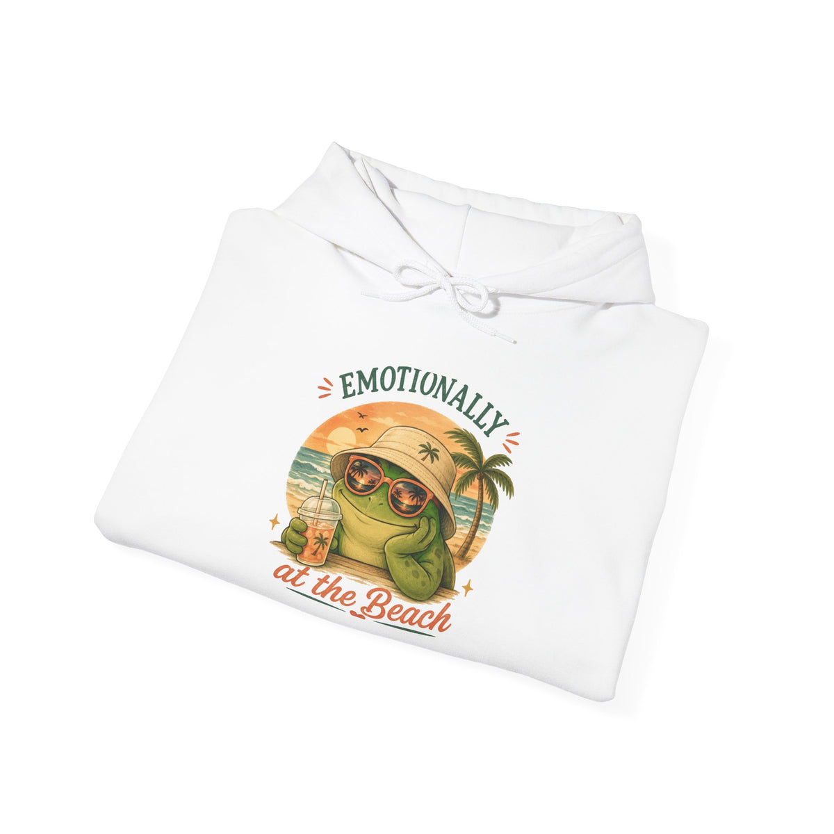 Emotional Support Frog Hoodie – Mentally at the Beach Funny Frog Hoodie