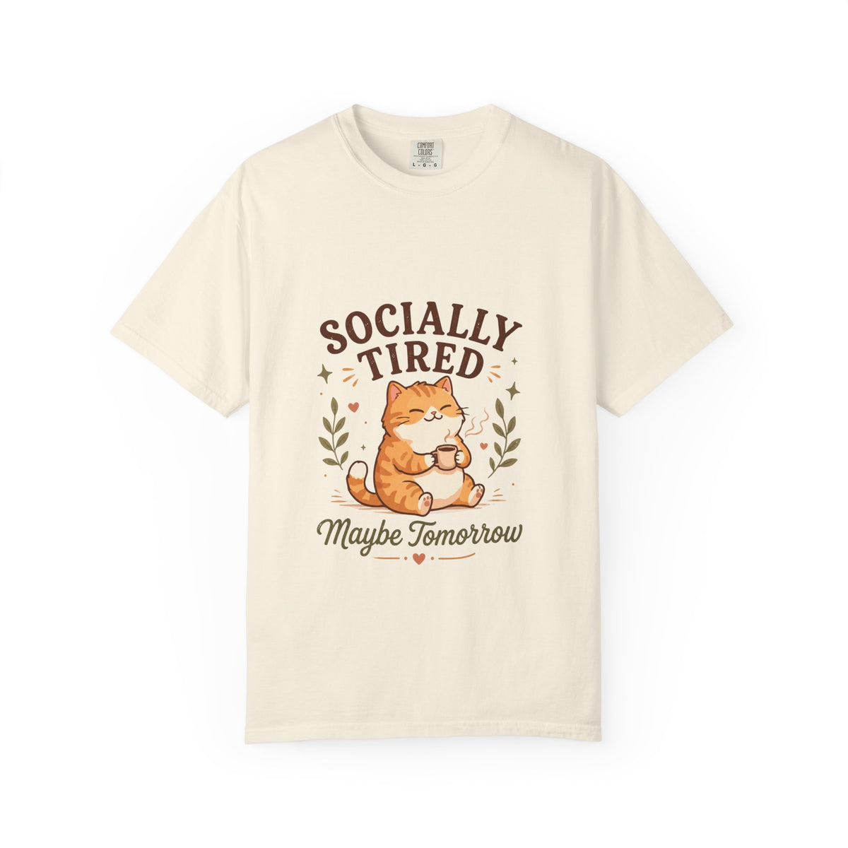 Socially Tired Cat T-Shirt – Maybe Tomorrow Funny Introvert Tee