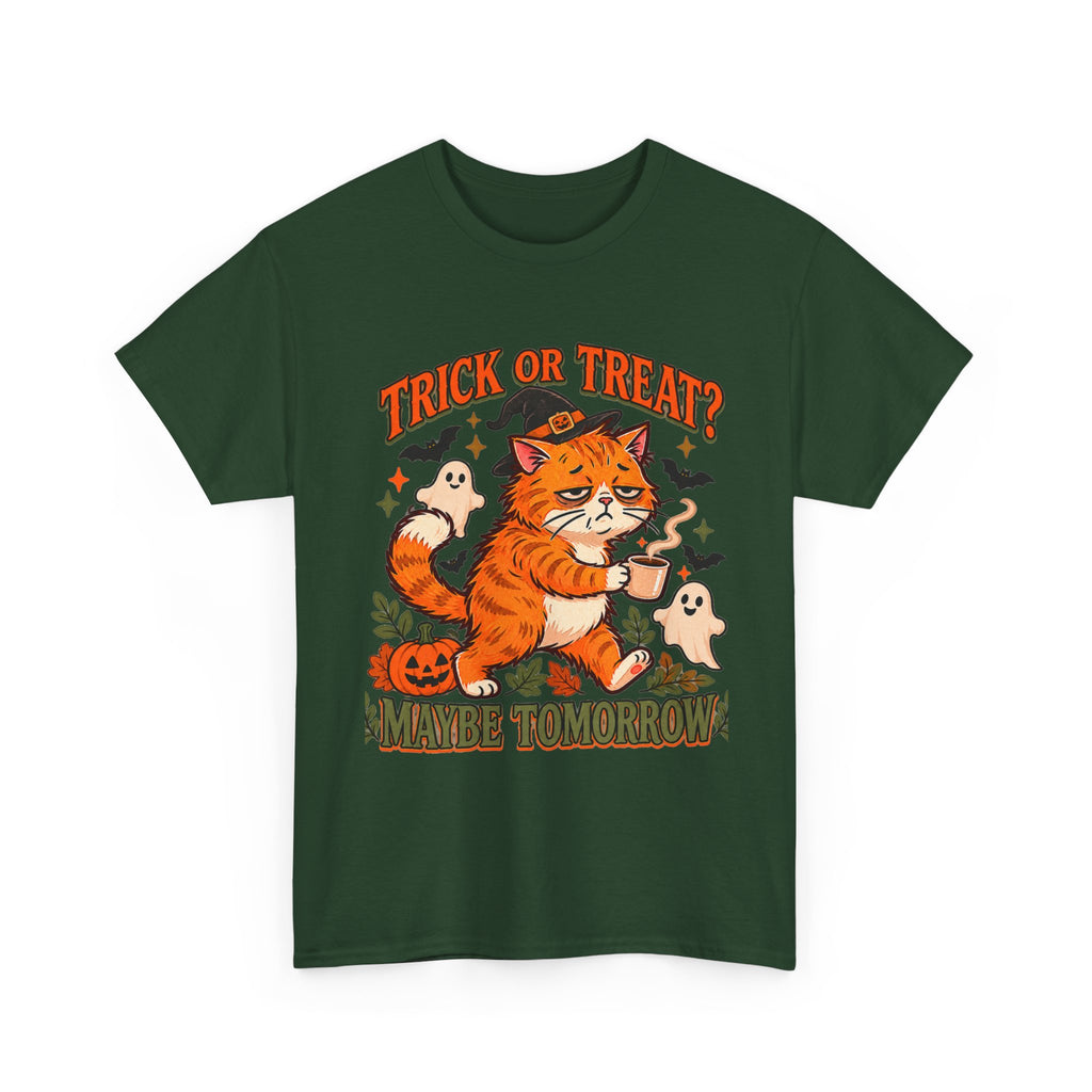 Trick or Treat? Maybe Tomorrow Cozy Cat Halloween T-Shirt