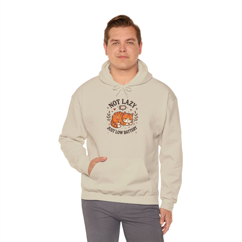 Not Lazy Just Low Battery Cat Hoodie – Funny Tired Cat Hoodie