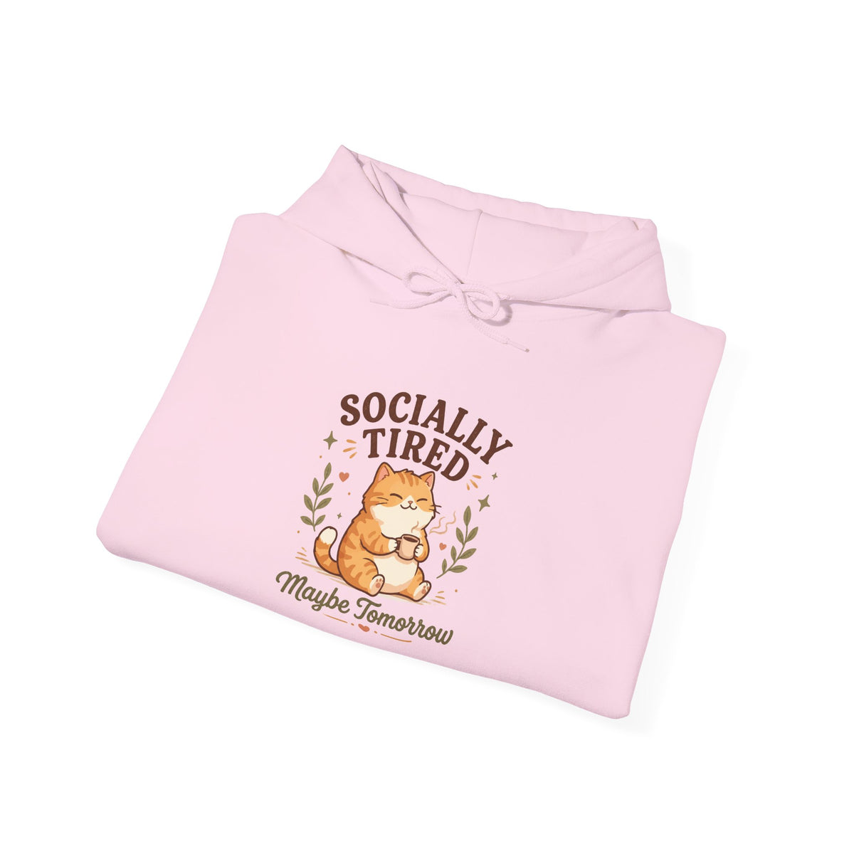 Socially Tired Cat Hoodie – Maybe Tomorrow Introvert Hoodie