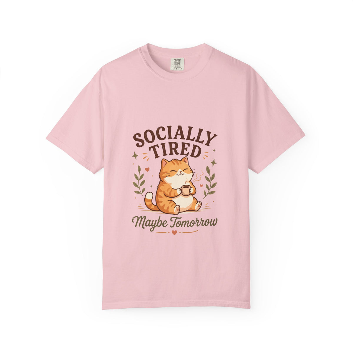Socially Tired Cat T-Shirt – Maybe Tomorrow Funny Introvert Tee